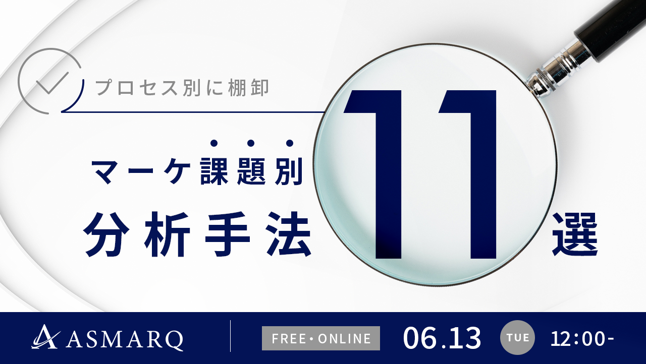 【AI】プロセス別に棚卸「マーケ課題別・分析手法11選」